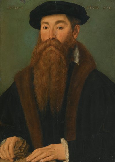 Retrato de un caballero con barba y un par de guantes de Unbekannt Unbekannt